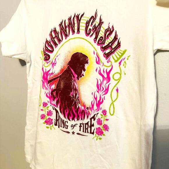 Daydreamer Johnny Cash Ring of Fire Tour T-Shirt in Vintage White Size XS - Picture 2 of 6